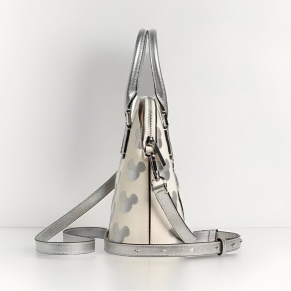 KATE SPADE x DISNEY Silver Mickey Mouse Top Handle Crossbody Satchel Bag NWT - Picture 4 of 17